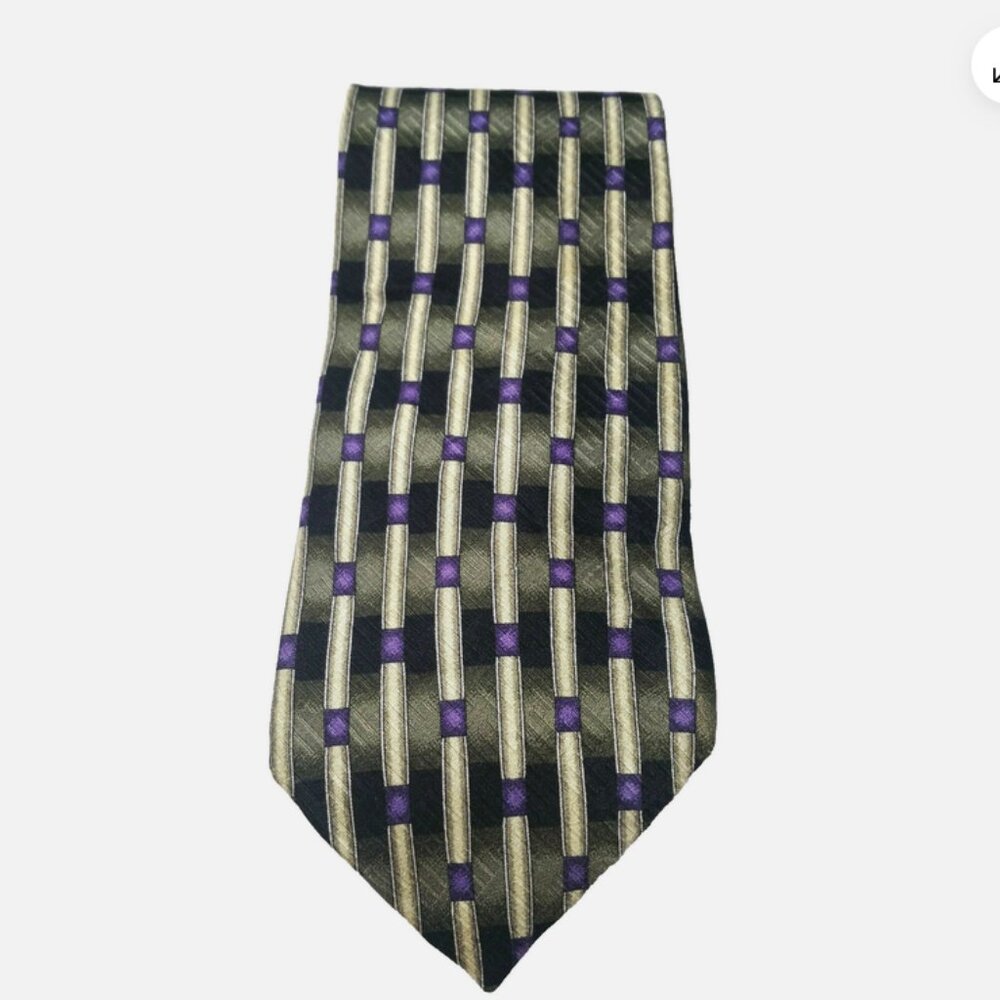 LOUIS ROTH Necktie Geometric Pattern Silk 0037E1M